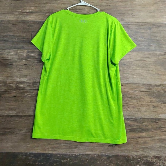 Under Armour Bright Green V-Neck Short Sleeve Tee - Picture 9 of 10